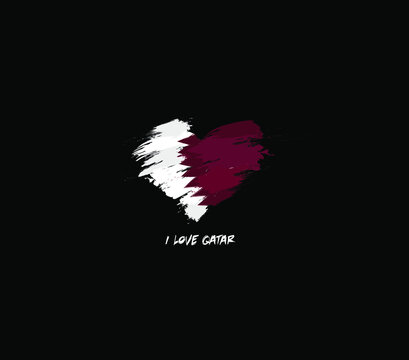 Qatar grunge flag heart for your design
