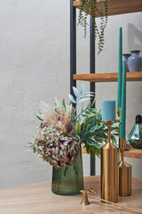 Elegant creative home interior decorative elements.