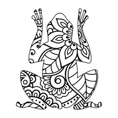 Mandala Frog Coloring Page For Kids