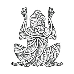 Mandala Frog Coloring Page For Kids