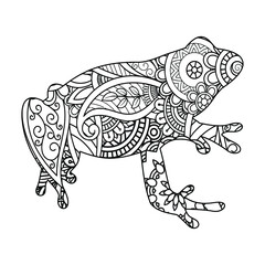 Mandala Frog Coloring Page For Kids