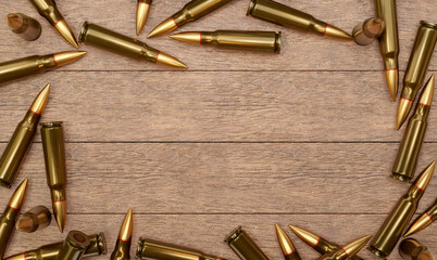 3d render illustration of a rifle ammunition on white background
