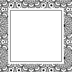 luxury mandala ornament frame for event, party, birthday, wedding invitation mock up. Oriental background design. Turkish, arabic, moroccan, islamic or indian style vector illustration