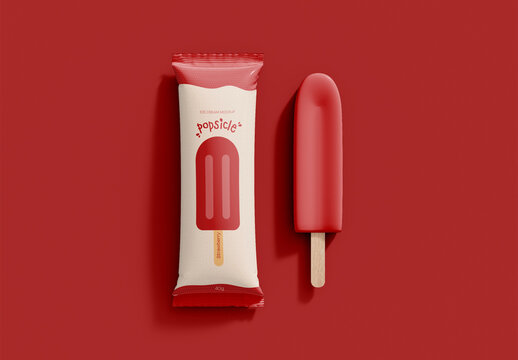 Top View of Popsicle Mockup