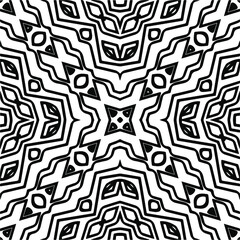 Abstract background with black and white mandala. Line art.Unique geometric vector swatch. Perfect for site backdrop, wrapping paper, wallpaper, textile and surface design. 