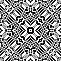 Abstract background with black and white mandala. Line art.Unique geometric vector swatch. Perfect for site backdrop, wrapping paper, wallpaper, textile and surface design. 