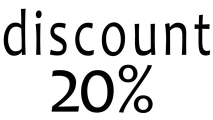 percentage discount text in black on isolated background