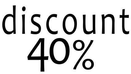 percentage discount text in black on isolated background