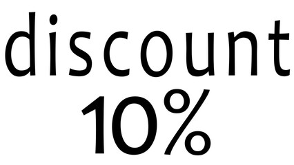 percentage discount text in black on isolated background