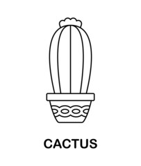 Coloring page with Cactus for kids