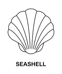 Coloring page with Seashell for kids