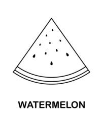 Coloring page with Watermelon for kids