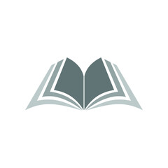 minimal flat educational logo design book icon illustration