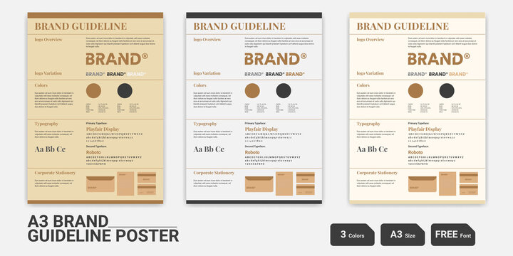 A3 Brand Guideline poster Layout Brand Guideline Template DIN A3 Brand Guideline Brand Identity Poster Brand Guidelines poster 