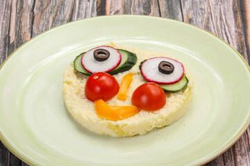 Mashed potato served for kids