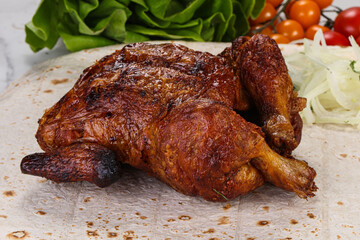 Grilled chicken with herbs and spices