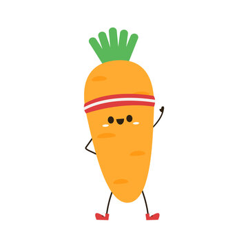 Caroot cartoon vector. Caroot on white background.