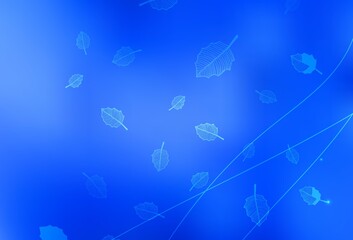 Light BLUE vector doodle texture with trees, branches.