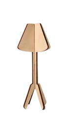 Toy wooden lamp on white background