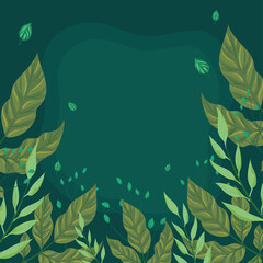 Fototapeta na wymiar poster of green leaves