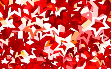 Light Red, Yellow vector background with colored stars.