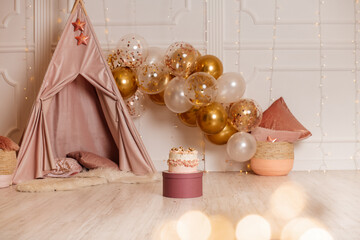 Beautiful birthday cake, fotoshooting cake smash