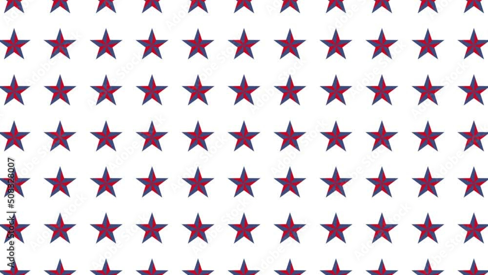 Aufkleber animated stars pattern in grid on a white background. trendy seamless loop patriotic animation. simp