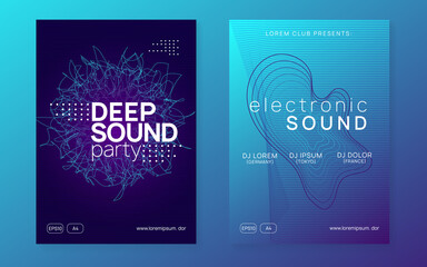 Neon electronic fest flyer. Electro dance music. Trance sound. C
