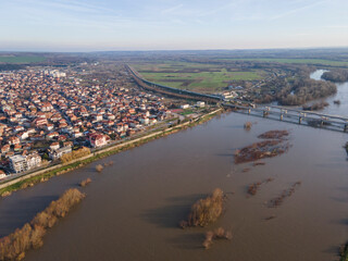 Obraz premium Aerial view of town of Svilengrad, Bulgaria