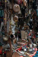 Fototapeta premium antique shop with metal objects