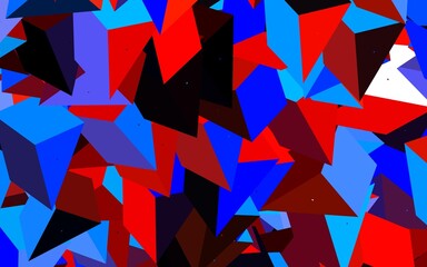 Dark Blue, Red vector background with triangles.
