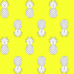 Background with pineapple. Pineapple print. Pineapple for textile print. Fabric print.