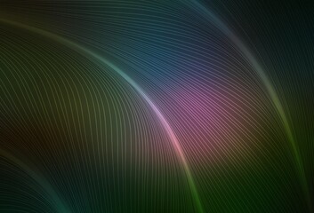 Dark Multicolor vector texture with curved lines.