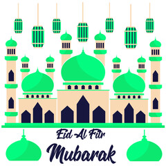 Vector illustration of eid Mubarak banner background template illustration, social media banner. editable. 4000 x 4000 pixel perfect.