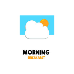 Cloud egg breakfast illustration logo