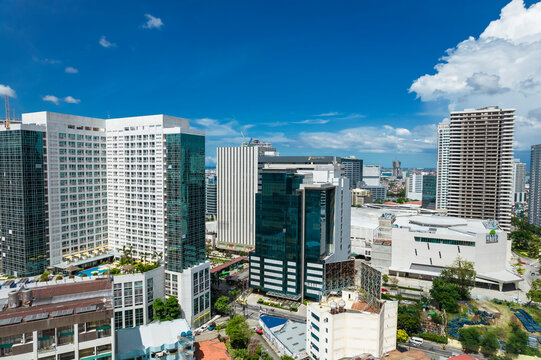 Cebu City, Philippines - The Growing And Evolving Skyline Of Cebu City. Manhattanization Of The City.