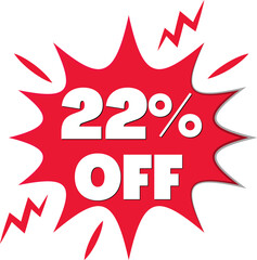 22% off with discount explosion red design 