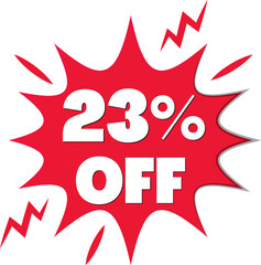 23% off with discount explosion red design 