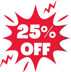 25% off with discount explosion red design 