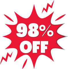 98% off with discount explosion red design 