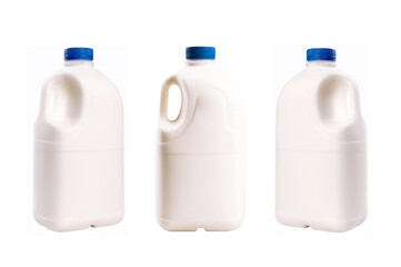 Bottle of milk isolated on white background.