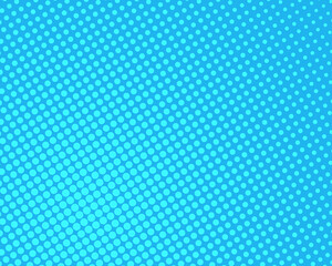 Comic book halftone effect template with radial blue background, vector illustration eps 10.