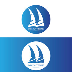 sailing boat logo and symbol vector