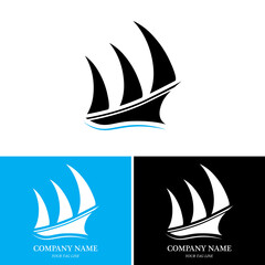 sailing boat logo and symbol vector