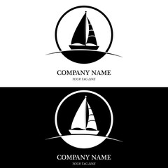 sailing boat logo and symbol vector