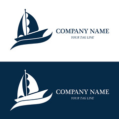 sailing boat logo and symbol vector