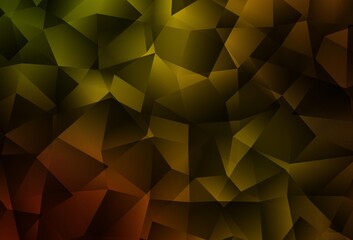 Obraz premium Dark Yellow vector triangle mosaic template.