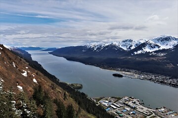 Obraz premium lake in the mountains, Juneau Alaska