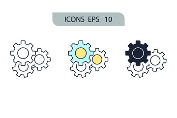 execution icons  symbol vector elements for infographic web
