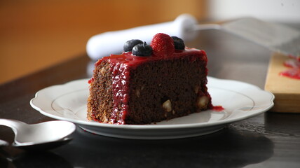 cake on top of plate
